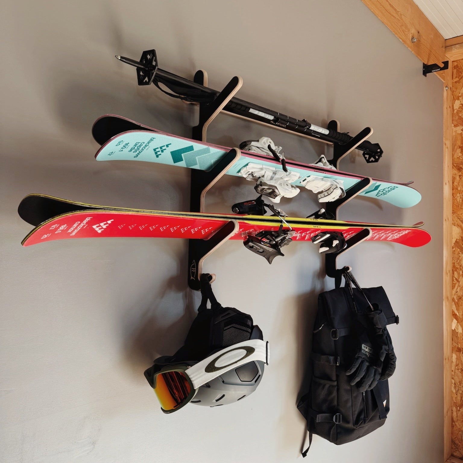 Ski Rack Rails Horizontal Wall Mounted Ski Rack – Rack ta Board